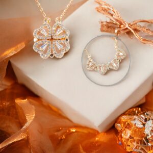 Magnetic 2 in 1 Clover Heart Necklace (stainless steel)