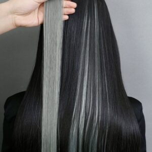 Ash Grey Hair Streaks (22 inches)
